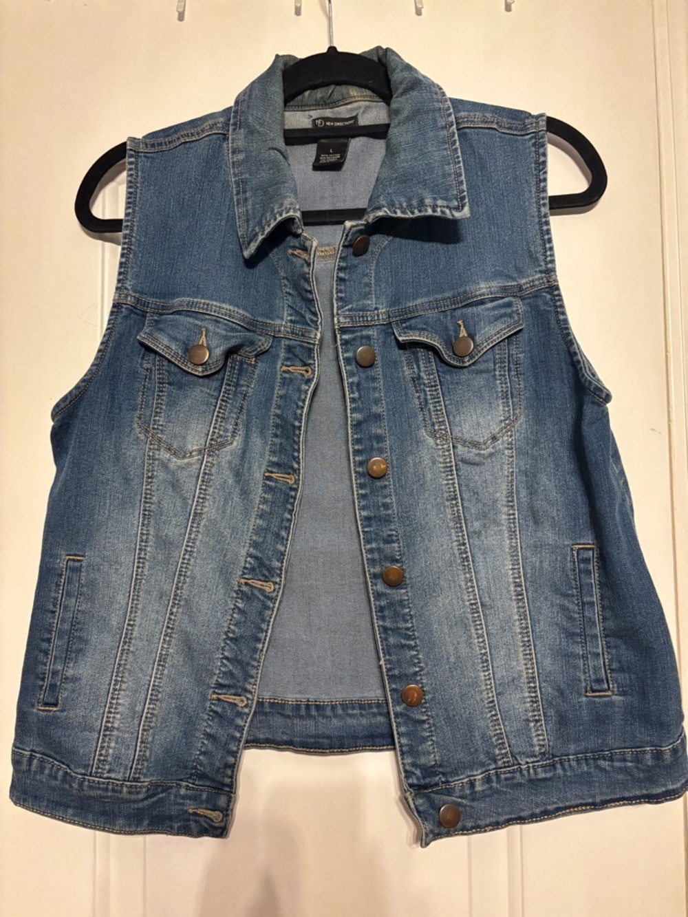 new directions Light Blue Denim Sleeveless Jean Vest